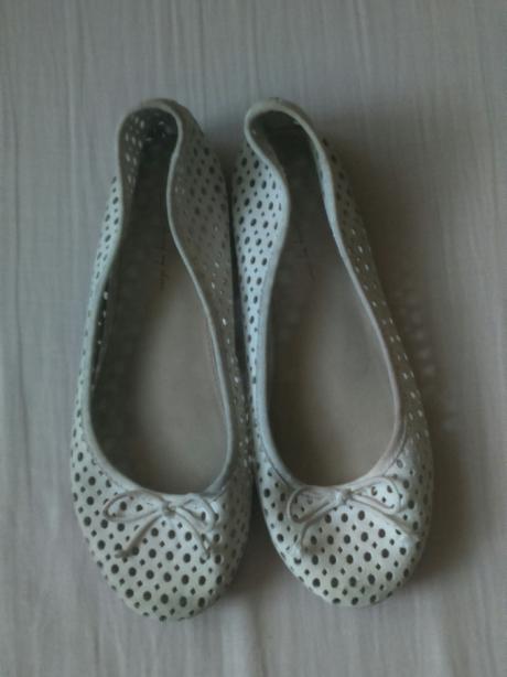 Dievčenské biele balerínky, zara,33