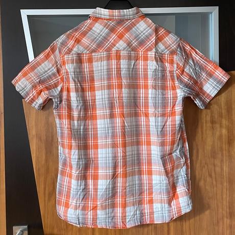 Pánska oranžová károvaná košeľa letná neformálna, l