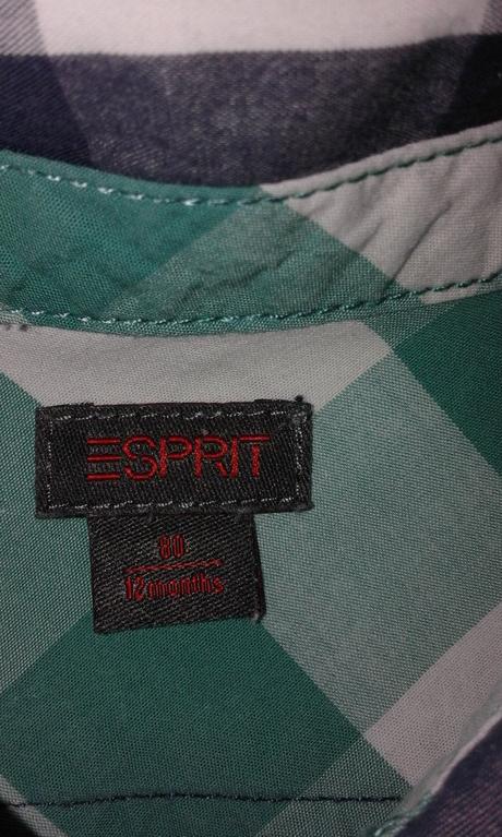 Károvaná bielo-modrá chlapčenská košeľa zn. esprit, esprit,80