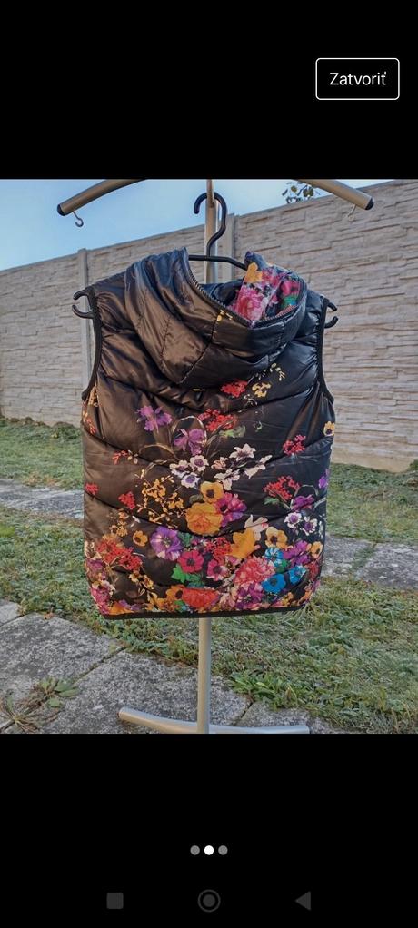 Zimná kvetinková vesta, s