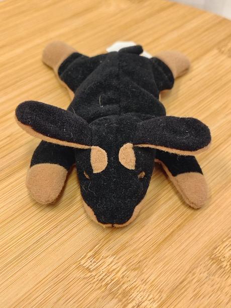 Retro plyšový doberman doby, mcdonald's, 13 cm, 