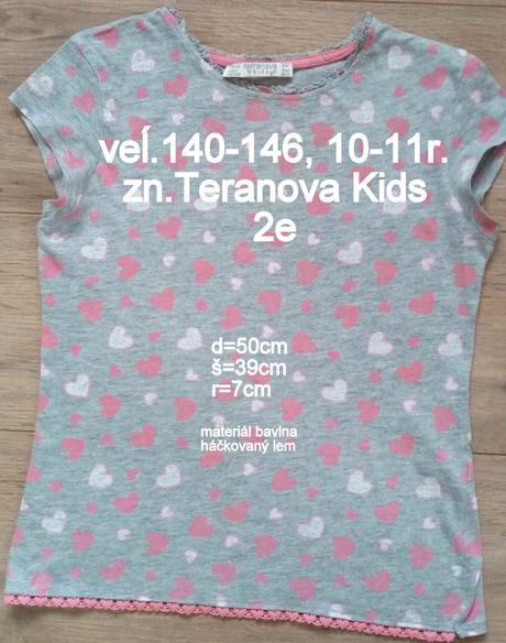 Dievčenské tričko veĺ.140-146, zn.terranova kids, terranova,140