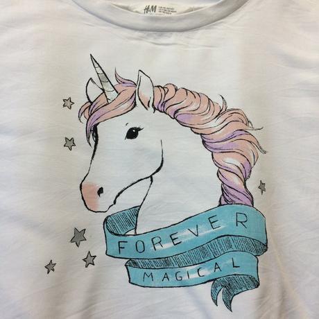 Tričko tenké jednorožec dievčenské č.140, 9-10y, h&m,140