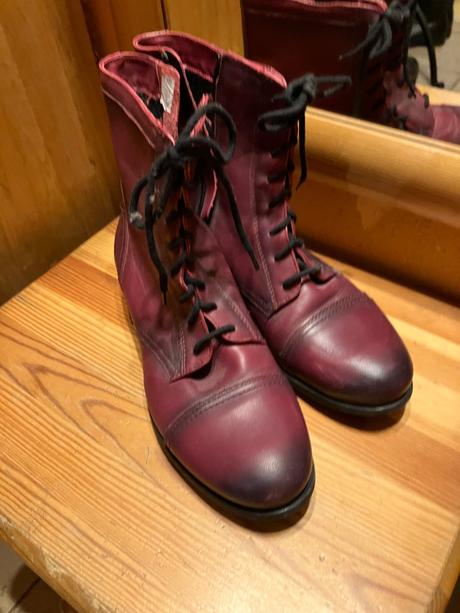 Kožené členkové topánky šnurovacie ,vínové, 38
