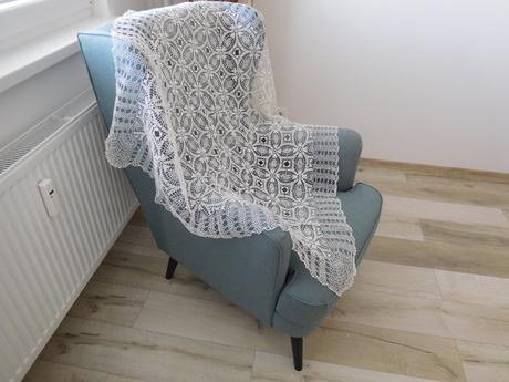 Obrus háčkovaný biely veľký, 