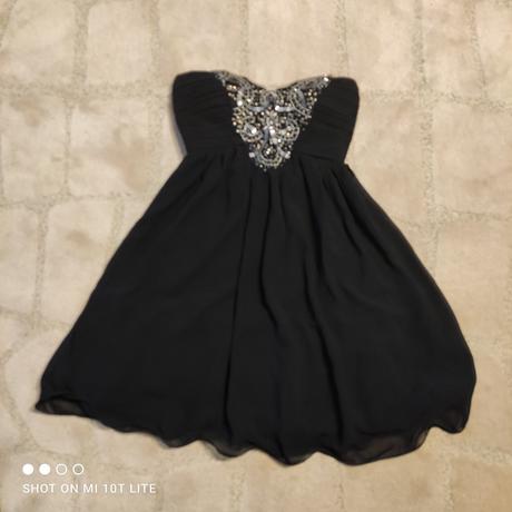 Čierne šifónové šaty, top stav, 36