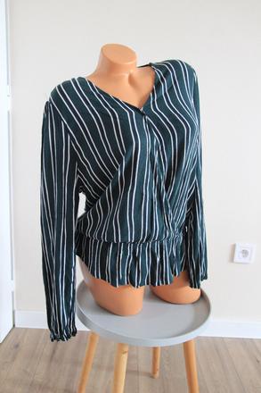 Tmavo zelená blúzka, l, l