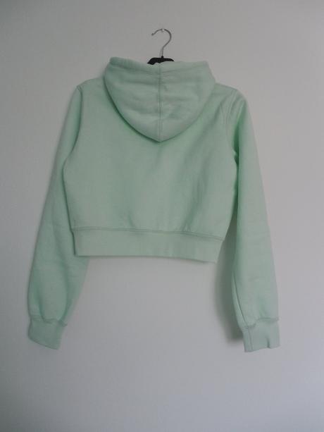 Tyrkysová mikina crop, s