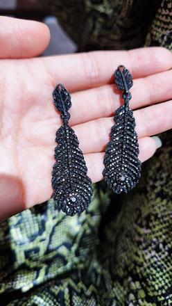 Náušnice listy s kamienkami,