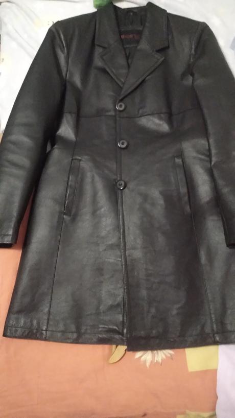 Kožený kabát k-cero dlhý č.m, m
