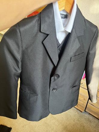 Sako, košeľa, vesta, nohavice 128, 32
