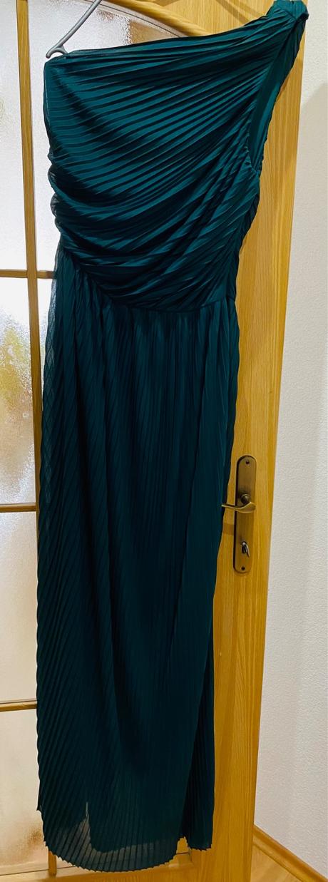 Krásne smaragdove dlhé šaty na jedno rameno (m), mohito,m
