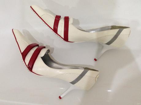 Bielo-červené lodičky zn. n2h, 40