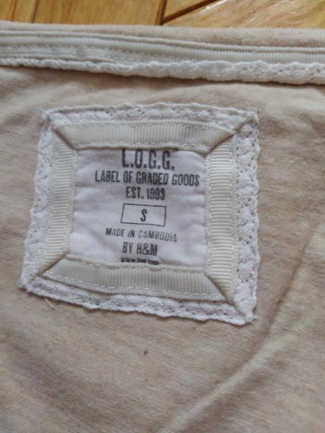 Krémové tričko., h&m,xs
