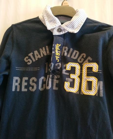 Tmavo modré tričko s golierom, h&m, 122-128 cm, h&m,128