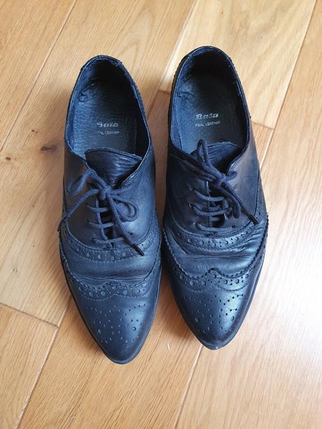 Baťa čierne kožené poltopánky, baťa,38