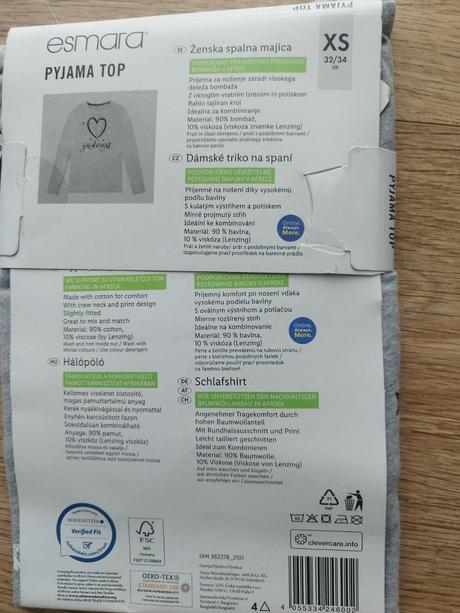 Sivé pyžamove tričko, esmara,xs