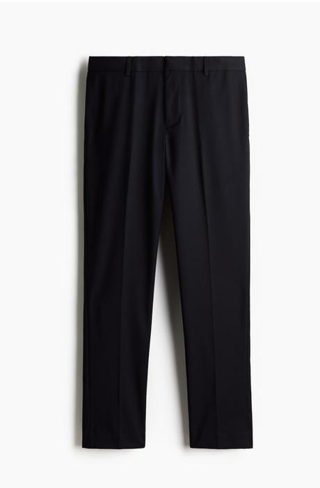 Tmavomodrý slim oblek h&m, 48