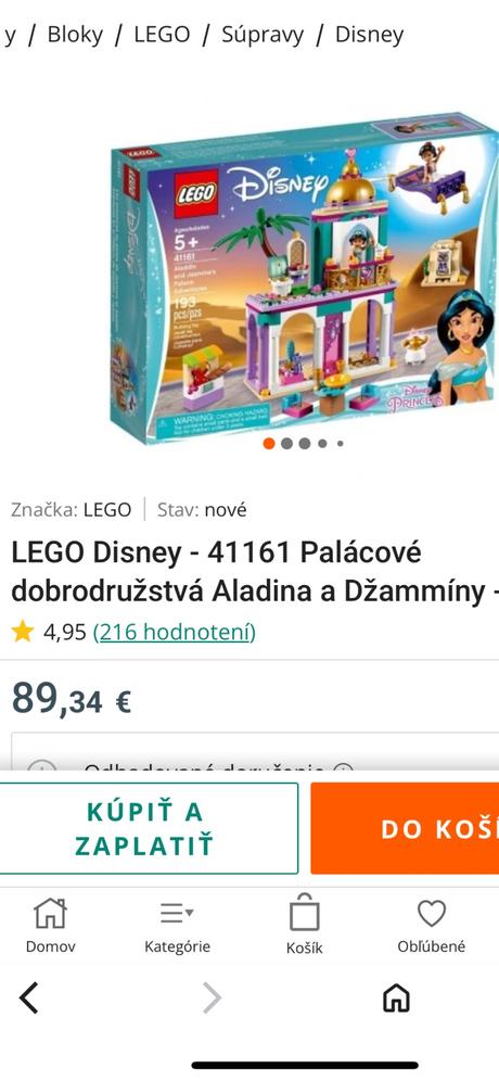 Lego disney princess palácové dobrodružstvá aladin, 