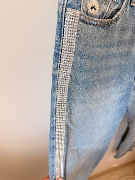 Levis rifle jeansy mom fit s kamienkami, levis,s