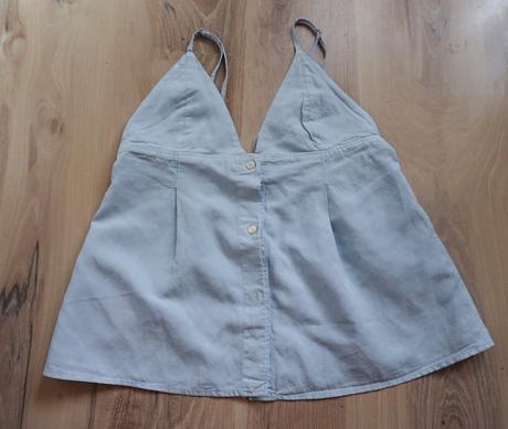 Mäkkučký ľanový riflový top zara, zara,s