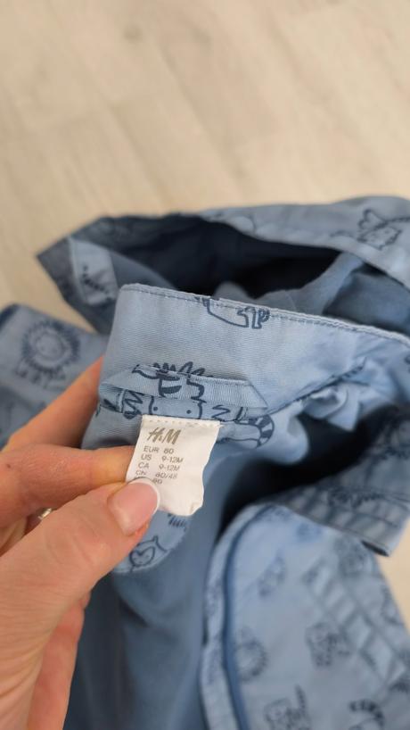 Chlapčenská modrá jarná bunda so zvieratkami, h&m,80
