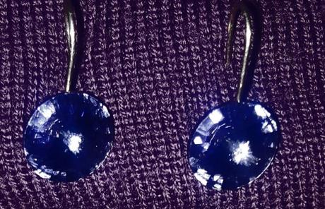 Krásne fialove swarovski nauš.striebro, 