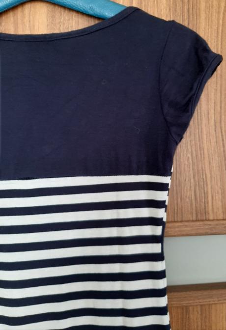 Modrobiele pásikavé tričko, new look,38