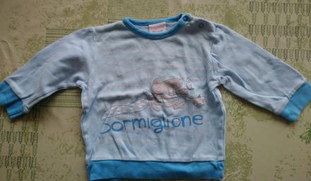 Modré tričko s motívom, magnolia, 80-86 cm, 86