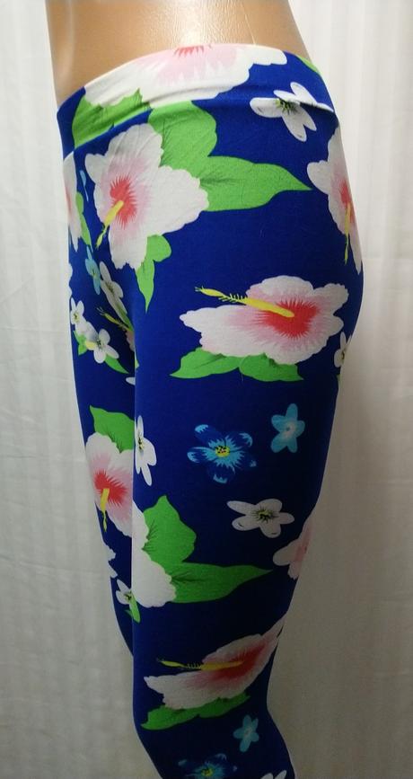 Dámske modré elastické legíny, ellasun, veľ. m/l, l