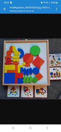 Woody magnetický kreativny kufrík s tvarmi,