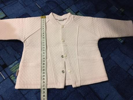 Krásny kabátik bledo ružový 62/68, detex,68