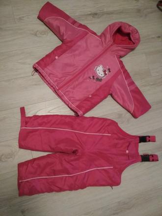 Zimná bunda + oteplovaky hello kitty, sanrio,92