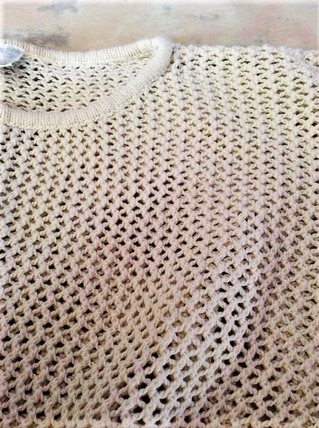 Bavlnené dierkované triko na pláž oversize l/xl, l