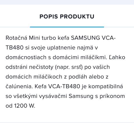 Samsung nadstavec na vysávač, samsung