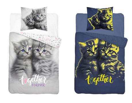 Detské obliečky 140x200 mačiatka forever - svietia, šírka (cm): 140,dĺžka (cm): 200