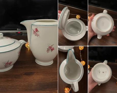 Cukornicka a kanvicka na mlieko retro porcelan, 