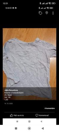 Tričko s hviezdičkami, next,98