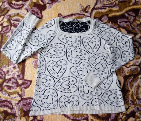 Pulóver so srdiečkami, topshop,32