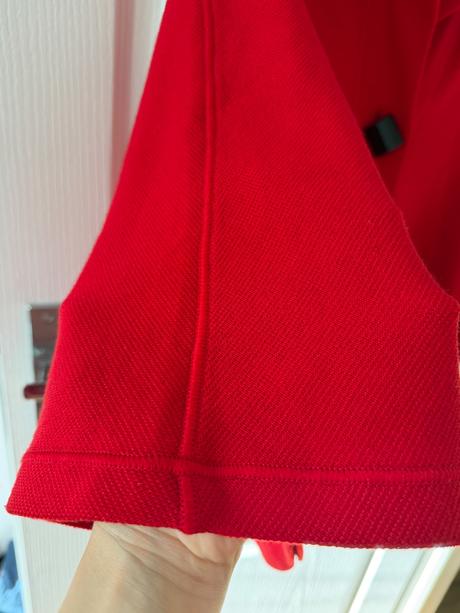 Červené pončo rosanna pellegrini extra jemná vlna,