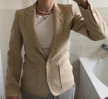 Béžové vlnené sako, xs/s, xs