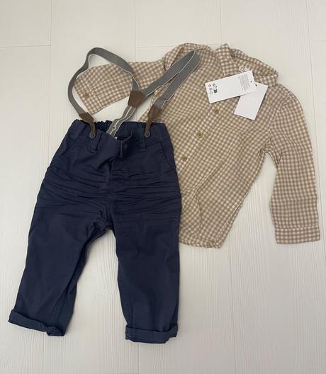 Nadherny komplet nohavice a kosela, h&m,86