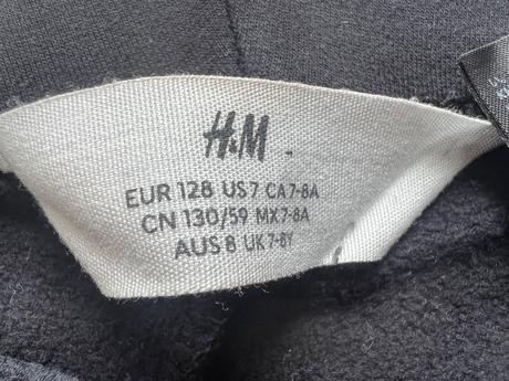 Zateplené čierne legíny so srdiečkami na kolenách, h&m,128