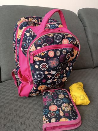 Školská taška topgal+peračník+peňaženka+pláštenka,