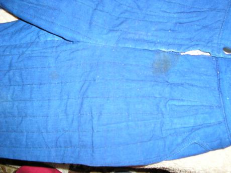 1154. preštepované modré nohavice, 140