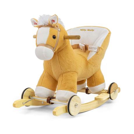 Hojdací koník s melódiou a kolieskami svetlo hned,