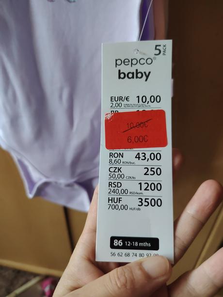 Body krátky rukáv, pepco,86