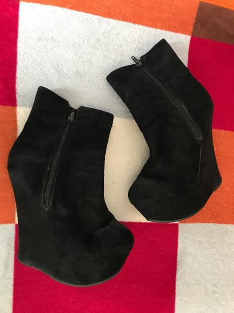 Topanky semišové na platforme, vel.38, 38