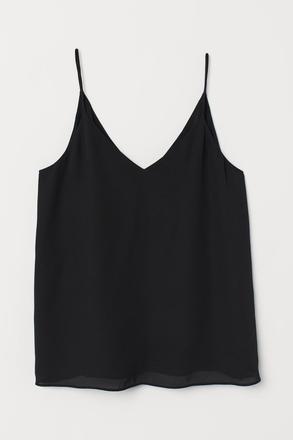 H&m elegantné šifónové tielko v-čkový výstrih, h&m,xs