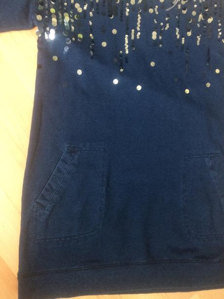 Mikina predĺžená s flitrami, ovs,146